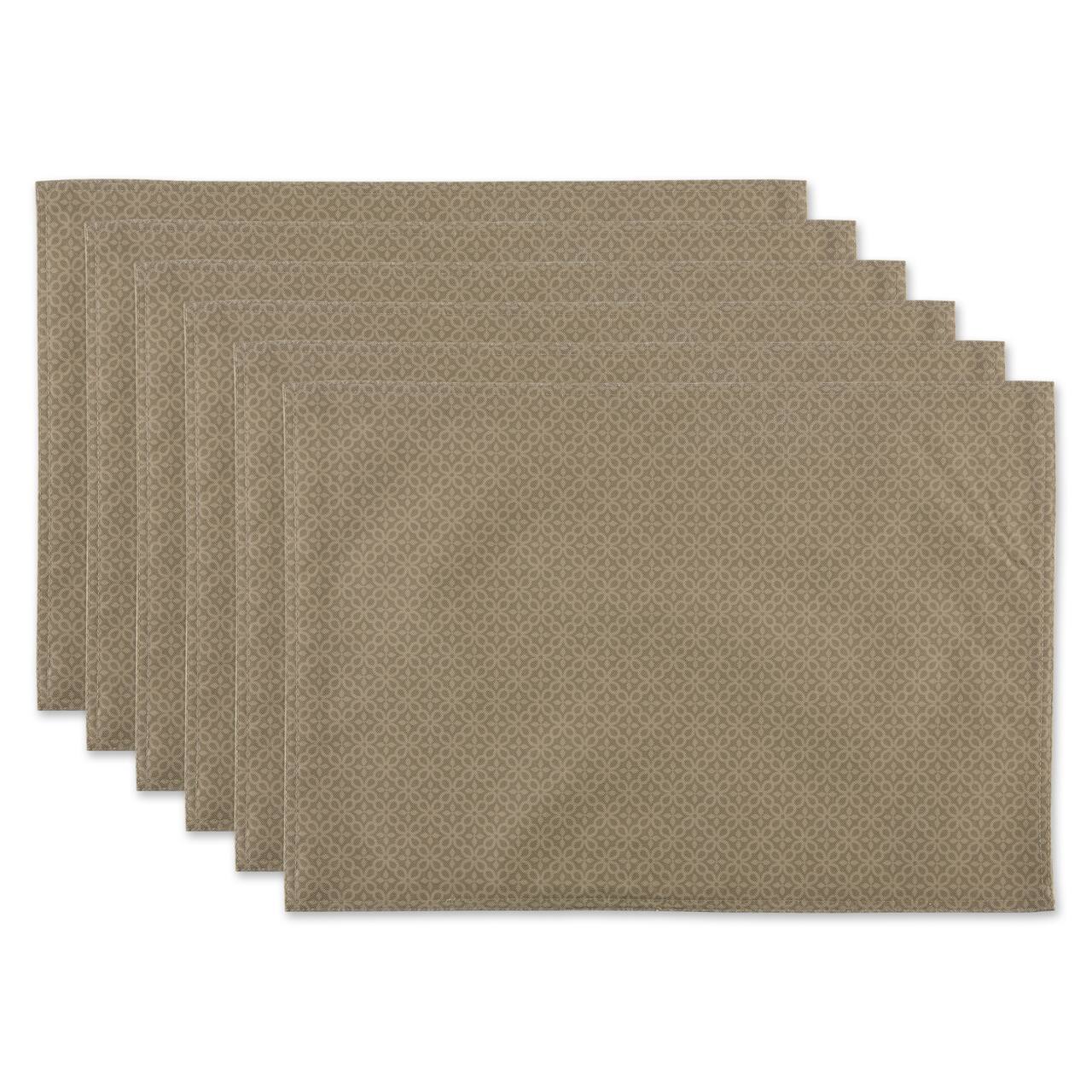 Stone Tonal Lattice Print Outdoor Placemat (Set of 6)